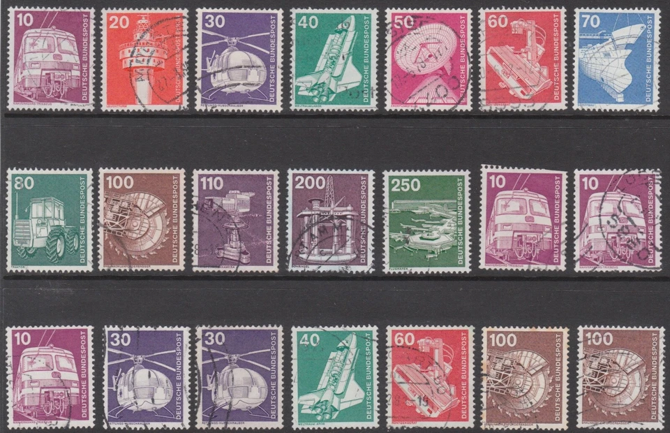 GERMANY 1975 INDUSTRY AND TECHNOLOGY  (21) STAMPS VFU - Image 1 of 1