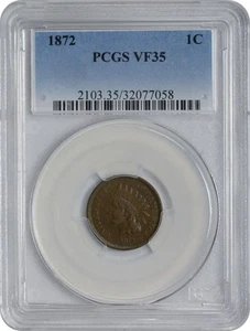 1872 Indian Cent VF35 PCGS - Picture 1 of 3