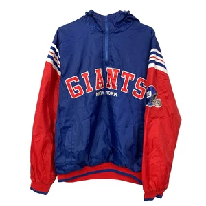 New York Giants Hooded Quarter Zip Ripstop Pullover Jacket Mens Medium - Picture 1 of 9