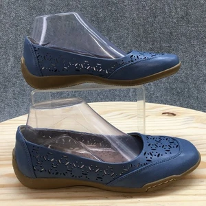 Array Shoes Womens 7 M Casual Slip On Ballet Flats 1263529 Blue Faux Leather - Picture 1 of 18
