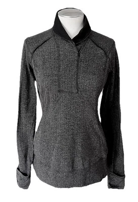 Suéter Pullover Lululemon Think Fast 1/2 Cremallera Gris Espiga Para Mujer Talla 10 Foto 1 de 4