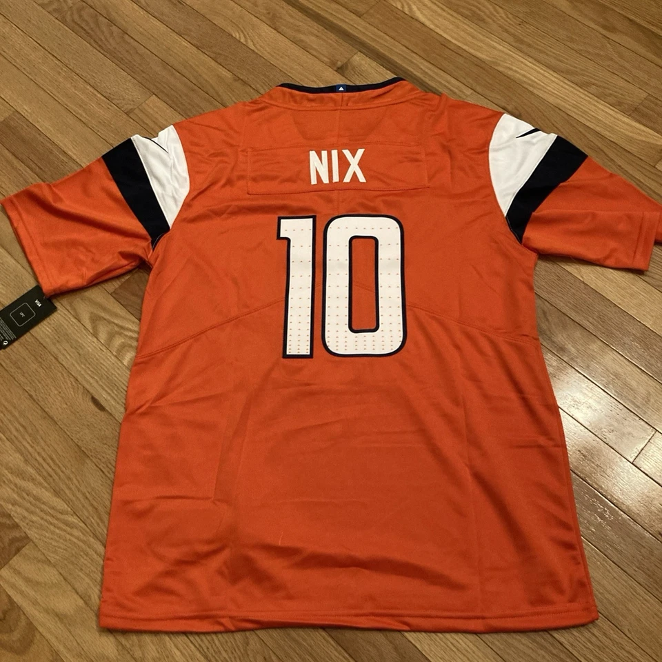 Bo Nix #10 Denver Broncos naranja cosido para hombre L Foto 1 de 1