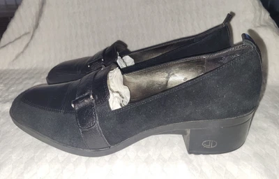 Circa Joan & David CJEdmund Black Leather Suede Loafers  Size 8.5M - Image 1 of 4