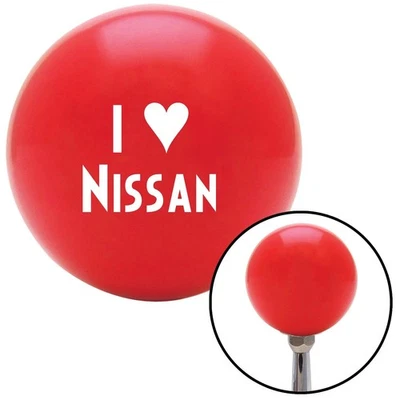White I <3 for NISSAN Red Shift Knob w/ M16x1.5 Insert Shifter Auto Manual Brody - Image 1 of 4