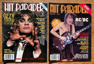 Vintage Rock Magazine Lot of 2 Hit Parader 1983 AC/DC Ozzy Osbourne Centerfolds - Picture 1 of 6
