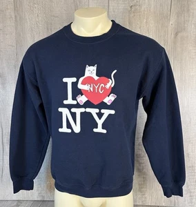RIPNDIP I Love New York Sweatshirt Blue Crew Neck Adult / Men Size Medium - Picture 1 of 18