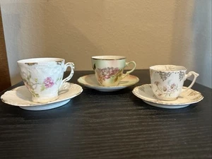 Lotto 3 piattini tazze da tè vintage porcellana tedesca Demitasse House of Goebel - Foto 1 di 14