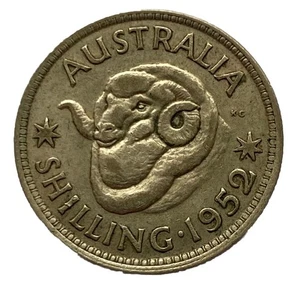 CHELÍN AUSTRALIANO 1952 | MONEDA CABEZA CARNERO PRE-DECIMAL 50% PLATA | KGVI | *HIGGS - Imagen 1 de 3