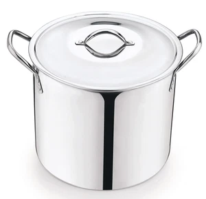 8-Qt Stainless Steel Stock Pot with Metal Lid, Ultra Durable, Stay-Cool Handles, - Picture 1 of 12