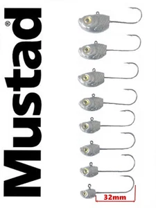 Fish head jig head 3/0 Mustad hooks. 2-3pcs. lure fishing,cast,shad teez,vmc,ul - Picture 1 of 1