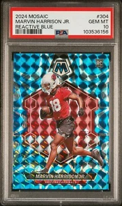 2024 Panini Mosaic Marvin Harrison JR. #304 Reactive Blue PSA 10 - Bild 1 von 2