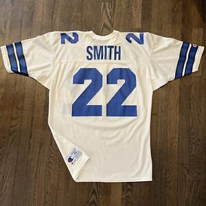 Dallas Cowboys Emmitt Smith jersey Champion Size 48 Mens White Vtg