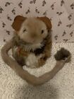 Rare Vintage  6” bean bag stuffed plush toy animal Hamster mouse calico brown 