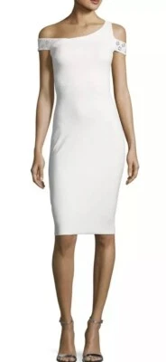 $795 Chiara Boni La Petite Robe Vlada 白色镶嵌球衣鸡尾酒礼服,42, — 第 1/4 张图片