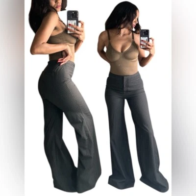 Victoria’s Secret Body by Victoria The Brooke Fit Pinstripe Flare Pants Tall 0 - Image 1 of 4