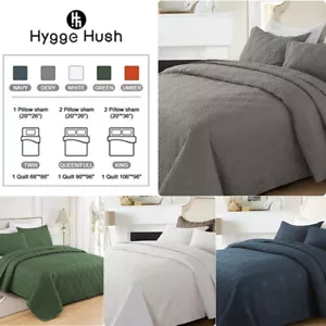 3Pcs Comforter Set 1800 Series Hotel Quality Coverlet Ultra Soft Quilt Bedspread - Picture 1 of 26