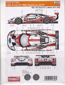 Decalcomanie 1/24 Ford GT #66 - 24 Ore Daytona 2019. per Revell - Foto 1 di 2
