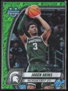 2024-25 Bowman cromo U verde brillo #80 Jaden Akins Michigan State Spartans - Imagen 1 de 2