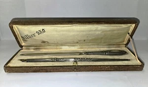 c. 1900 - 1910 Austrian .950 Silver Pen & Letter Knife in the Original Box - Picture 1 of 13