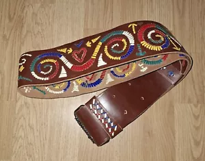 Cintura vintage in pelle uomo etnico popolare croato fatta a mano - Foto 1 di 14