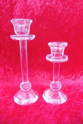 2 Elegantes Candelabros, Candelabros De Cristal Macizo - Imagen 1 de 4
