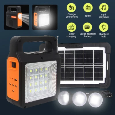 Tragbares Kraftwerk Solargenerator Panel Power Bank Outlet Camping Notfall Licht - Bild 1 von 4