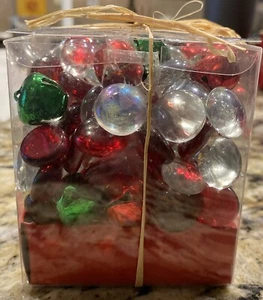 Pier 1 One Imports Rosso/Bianco/Verde Decorazione Gemme da Tavolo Spargi Gemme con Campane - Foto 1 di 7