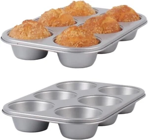 Antihaft Jumbo Muffinformen 6 Tassen 2er Pack Extra Große Cupcake Formen Backen Beschichtung - Bild 1 von 12