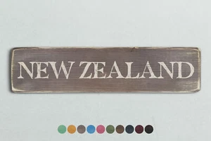 NEW ZEALAND Vintage Style Wooden Sign. Shabby Chic Retro Home Gift - Picture 1 of 2