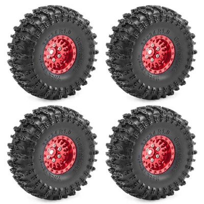 Aluminum 1.0" Beadlock Wheel Rim &Tires For 1/18 TRX4M 1/24 SCX24 AX24 RC Car - Image 1 of 4