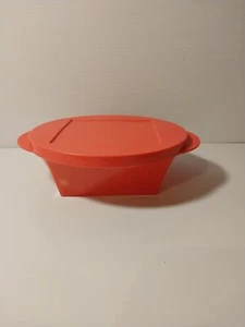 Tupperware Schüssel 600 ml rot mit eckigem Boden & Deckel stapelbar 5537A E9 - Bild 1 von 4