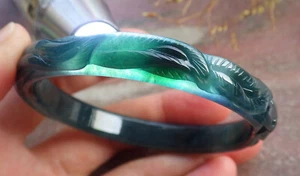 Brazalete Brazalete Fénix Jadeíta Jade Verde Helado 55 mm 102603 Certificado Video - Imagen 1 de 17