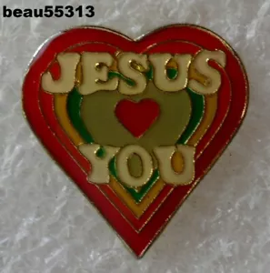 ⭐ "JESUS LOVES YOU"" CHAQUETA NOVEDOSA SOMBRERO CHALECO SOLAPA PIN - Imagen 1 de 1