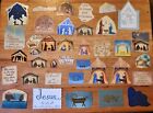 Christmas Nativity Hand Cut Mini Images/Tags Set of 36 Various Sizes and Styles 