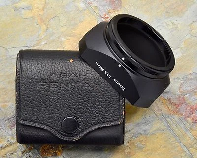 Genuine Asahi Pentax Takumar f3.5 28mm Wide Angle Metal Lens Hood w/Case (#3606) - Image 1 of 4