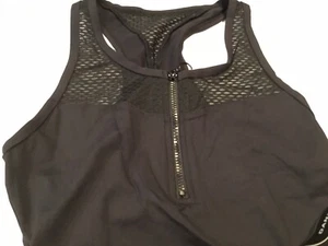New, Women’s Danz N Motion, Black Zip Front Racer Back Leotard, Size XL - Picture 1 of 4