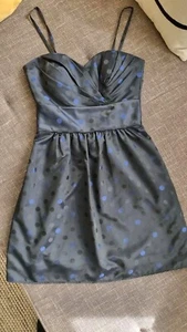 Esprit Kleid Abendkleid Cocktailkleid Gr. 38 schwarz schimmernd blaue Punkte Top - Bild 1 von 14