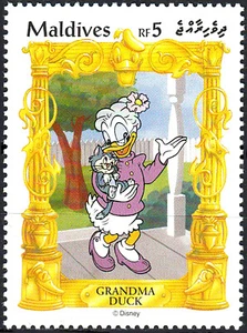Malediven postfrisch MNH Disney Oma Duck Katze Tierkind Baby Baum Säule Eingang - Picture 1 of 1