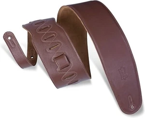Levy's Leathers M4GF-BRN 3.5" Wide Garment Leather Bass Guitar Strap , Brown - Picture 1 of 4