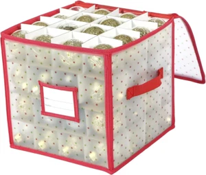 Sattiyrch Plastic Christmas Ornament Storage Box with Zippered Closure - Store u - Picture 1 of 7