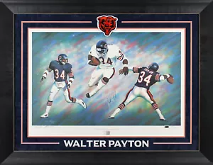 Bears Walter Payton Signed & Framed 20x30 Lithograph LE #1438/1993 BAS #AC33324 - Picture 1 of 6