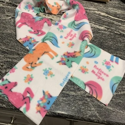 "Unicornios pastel creen en la magia acogedora bufanda polar nueva hecha a mano regalo 59""x7,5""" Foto 1 de 4
