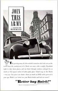 PRINT AD 1939 Buick Join this Army See the World Better General Motors 6.5 x 10 - Picture 1 of 3