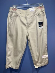 6P Womens Kahki Capri Pant, Secretly Slender St. Johns Bay, NWT 28 X 17 - Picture 1 of 7