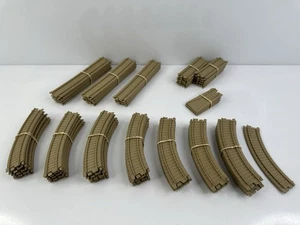 Vintage 1984 Hot Wheels Railroad Train Track Lot 64 Piece Beige USA HTF - Picture 1 of 5