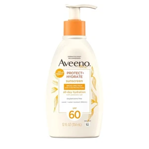 Aveeno Protect + Hydrate Sunscreen Moisturizing Body Lotion SPF 60 12 oz - Picture 1 of 9