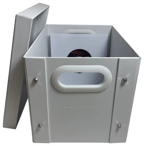 20 CheckOutStore White 7" Vinyl Record 45 RPM Storage Box - Picture 1 of 5