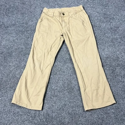 Carhartt Pants Boys 8 Tan Canvas Work Utility Carpenter Stretch Cotton - Image 1 of 4