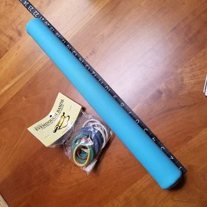 SIL-PIN Silicone BAKERS STYLE ROLLING PIN ~20" x 2" w/thickness bands EUC - Picture 1 of 3