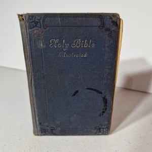 Holy Bible Illustrated Collins Ruby Text Vintage Blue Hardcover Pocketbook 1940 - Picture 1 of 12